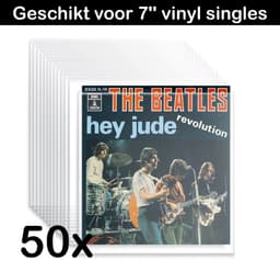 Singles Buitenhoezen voor 7 inch Vinyl – 50 stuks – VinylCare Essential ShieldSleeve – Vinyl hoes geschikt voor 7" Vinyl en 45 Toeren Singletjes – Beschermhoezen voor Singletjes – Buitenhoezen – Transparant – Polyethyleen – 100 Micron — thumbnail 1