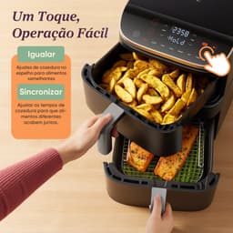 Cosori Turbo Tower Pro Smart Enkel 10,8 l Vrijstaand 2630 W Heteluchtfriteuse Zwart, Goud — thumbnail 4