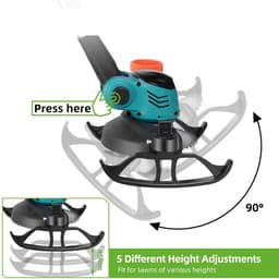 Handmaaier - Grasmaaier - Grastrimmer - Grasschaar - Grasmachine - 3000W - 6-Inch - Elektrische/Accu - Grastrimmer met 90° Verstelbare Kop – Tuingereedschap voor Precisiewerk - 21V/18V Compatibel - Inclusief 2x Accu — thumbnail 3