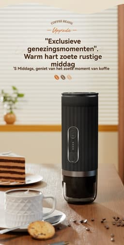 3-in-1 Draagbare Koffiemachine – Snelle waterverwarming -Voor capsules & gemalen koffie – USB-C oplaadbaar – 80ml Reservoir-Volautomatisch espresso apparaat – Italiaans design – Voor buiten & in de auto — thumbnail 4
