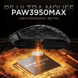 ATTACK SHARK R5 Ultra - Draadloze Gaming Muis - PAW3950 MAX - Koolstof Element - Ultralichte(39g) - Wired/2.4G/BT - 42000DPI - 8Khz - Koolstof Zwart — thumbnail 4