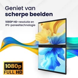 Luxe Portable Monitor Pro – 15.6 Inch – Beeldscherm voor Laptop – Verstelbaar – Draagbare Monitor – Opvouwbaar Scherm – Tri-Screen – Full HD — thumbnail 5