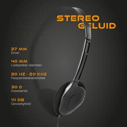 Koptelefoon stereo headset - compact en opvouwbaar - zwart — thumbnail 2