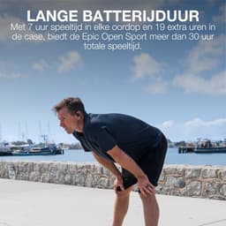 JLab Epic Open Sport Draadloze Oordopjes - Sport Oortjes Draadloos - Open Ear - 30 uur Batterijduur - IP55 Zweetbestendig - HiRes Audio - Google Fast Pair - Zwart — thumbnail 5