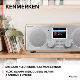 Internetradio - Audizio Foza digitale radio met Bluetooth - DAB radio en FM radio in één - Zilver — thumbnail 5