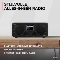 Internetradio - Audizio Foza digitale radio met Bluetooth - DAB radio en FM radio in één - Zwart — thumbnail 2