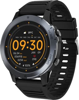 Electrox - Smartwatch met sportfuncties - Smart Horloge - Fitness Tracker - Bluetooth Smartwatch – Full Touchscreen - Bloeddruk & Hartslagmeter - Activity Tracker - Dames en Heren SmartWatch – Ronde - Zwart T35 — thumbnail 1