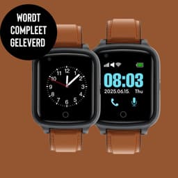 Weewise WS80 - GPS Horloge Senior - Smartwatch voor Ouderen - Persoonlijke alarmen - alarm horloge ouderen - GPS Horloge Alzheimer - Valdetectie - Bruin — thumbnail 1