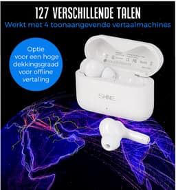 Shine - Al vertaal oordopjes - Noise Canceling - Vertaalcomputer 127 talen - wit — thumbnail 5