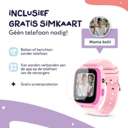 LEROYS - GPS Horloge Kind - Kinder Smartwatch - Android en iOS - Roze - Incl. Simkaart — thumbnail 3