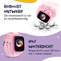 LEROYS - GPS Horloge Kind - Kinder Smartwatch - Android en iOS - Roze - Incl. Simkaart — thumbnail 4