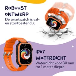 LEROYS - GPS Horloge Kind - Kinder Smartwatch - Android en iOS - Oranje - Incl. Simkaart — thumbnail 4