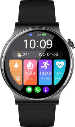 OOQE WATCH CS PRO - Smartwatch Heren en Dames | Geschikt voor iOS en Android | 10 kleuren | HD | Notificaties | Gezondheidsanalyse | Sportanalyse | GPS Koppeling | Bellen | Muziek/Audio Luisteren | Spelletjes | Ergonomisch | Nederlandstalig | Blauw — thumbnail 2