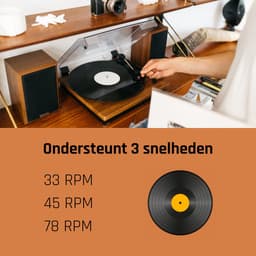 Lenco Platenspeler met Bluetooth - Twee externe Speakers - Auto-stop - LS-100WD - Hout — thumbnail 3