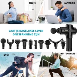Massage Gun voor Rug, Nek en Schouder - Stil Elektrisch Massageapparaat met 30 Snelheden en 10 Massage Koppen voor Spiermassage en Pijnverlichting — thumbnail 2