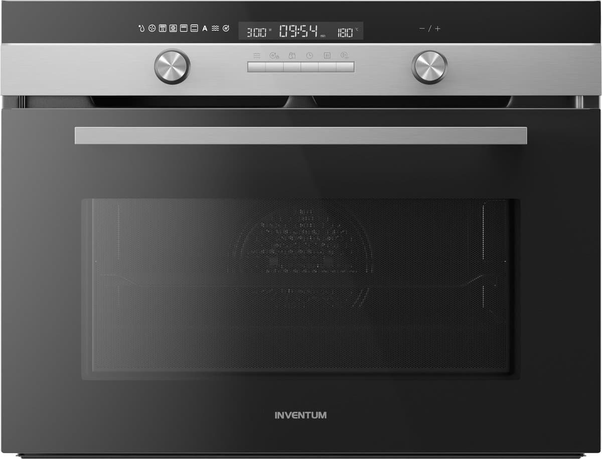 Inventum IMC6150RK - Inbouw combi-oven - Hetelucht - Magnetron - Grill - 50 liter - 45 cm hoog - Tot 250 graden - Zwart/RVS — afbeelding 1