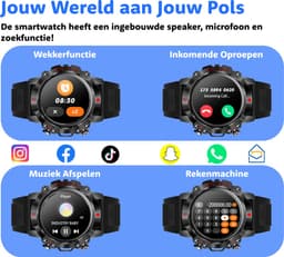 Sport Watch Ultra - 44 mm - Smartwatch Heren, Dames & Kinderen - Horloge - Geschikt voor IOS, Android en HarmonyOS - Saturatiemeter - Stappenteller - Nederlandse APP — thumbnail 4