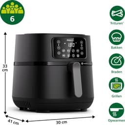 Philips Airfryer Connected 5000 Series - HD9285/96 - 7,2 liter (XXL) - Heteluchtfriteuse - 16 programma's - Quickclean Met bakvorm & grillplaat — thumbnail 5