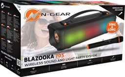 N-Gear Blazooka 703B - Bluetooth Speaker - Karaoke Set - Party Box met Microfoon - Zwart — thumbnail 2