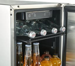 HCK Outdoor Koelkast BC-90 - 38 cm breed - 96 blikjes - RVS in & out - ook inbouw - 90 Liter - Slot - LED verlichting - H 86.50 regelbaar — thumbnail 5