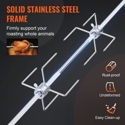 speenvarkensgrill lamsgrill 100,6 cm, 12 kg RVS rotisserie spit braadgrill 9 W, lamsgrill BBQ grill grillwagen barbecue, grote spitgrill geschikt voor kalkoen, ham, etc. — thumbnail 5