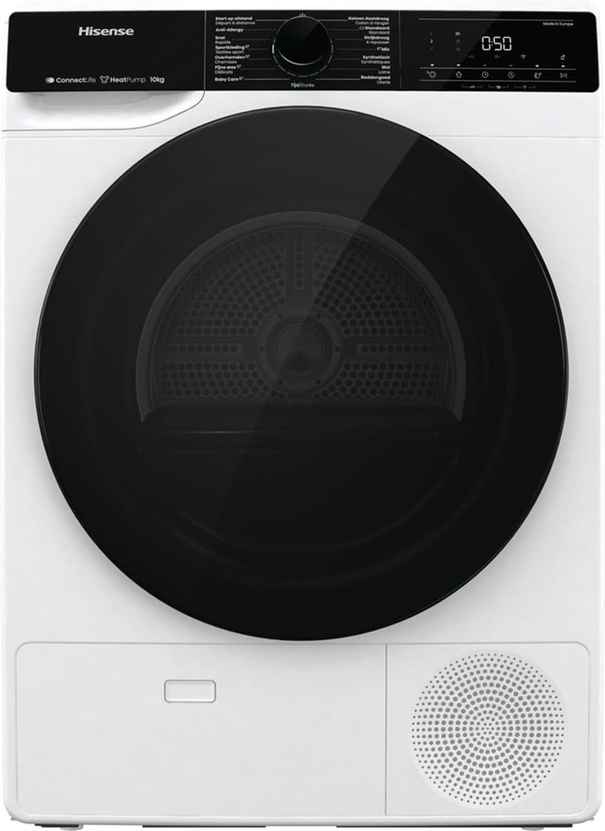 HISENSE DH5V13UW 10kg - warmtepompdroger - LED - WIFI - 62dB - E - 2025 — afbeelding 1