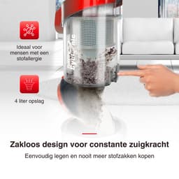 TurboTronic CV04 Stofzuiger zonder zak - 4 Liter - Hoge Zuigkracht - Rood — thumbnail 3