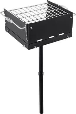 Outdoor Park Grill 16 x 16 Inch Park Style Houtskoolgrill Grootte van Grilldoos 40,6 x 40,6 x 20,3 cm Verstelbare Park Charcoal Grill, Hoogte Paal 127 cm, voor Houtskoolgrill Wandelen Picknick — thumbnail 4
