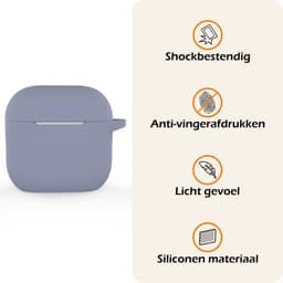 Hoesje - Geschikt voor Apple AirPods 4 - met Clip - Siliconen Hoes - Silicone Case Cover - Lila — thumbnail 3