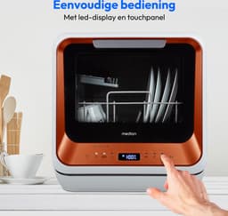MEDION Mini vaatwasser DWT20 (tafelvaatwasser, 2 couverts, werkt met/zonder wateraansluiting, 6 programma’s, babyflessen, starttijdkeuze, vrijstaand), brons — thumbnail 5