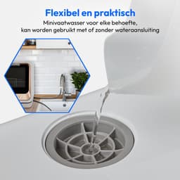 MEDION mini-vaatwasser DWT20 (tafelmodel vaatwasser, vaatwasser, 2 couverts, werkt met/zonder wateraansluiting, 6 reinigingsprogramma's, babyflessen, vooraf ingestelde starttijd, vrijstaand) — thumbnail 4