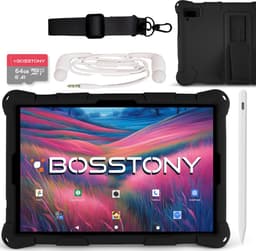 Bosstony Snelle Kids Tablet 10 inch - Ouderlijk Toezicht - 6000mAh Batterij - Android 13 - Incl Beschermpakket - Kindertablet vanaf 3 jaar — thumbnail 1