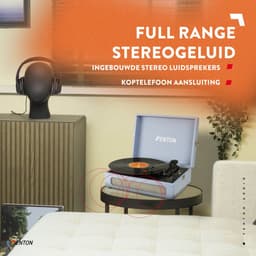 Retro Platenspeler Bluetooth in & out - Fenton RP118 - Model 2025 - Geschikt voor alle platen - Ingebouwde speakers - Blauw — thumbnail 2
