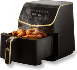 AG Airfryer XXL Premium- Luchtfriteuse - Anti-aanbak - Tot 8 personen- Uitneembare Bak - Vaatwasserbestendig - Met Receptenboek - Extreem Stil- Snelkooktechnologie - Digitaal Display - Tot 200°C - 8 Voorgeprogrammeerde standen. 5.5L Zwart — thumbnail 1
