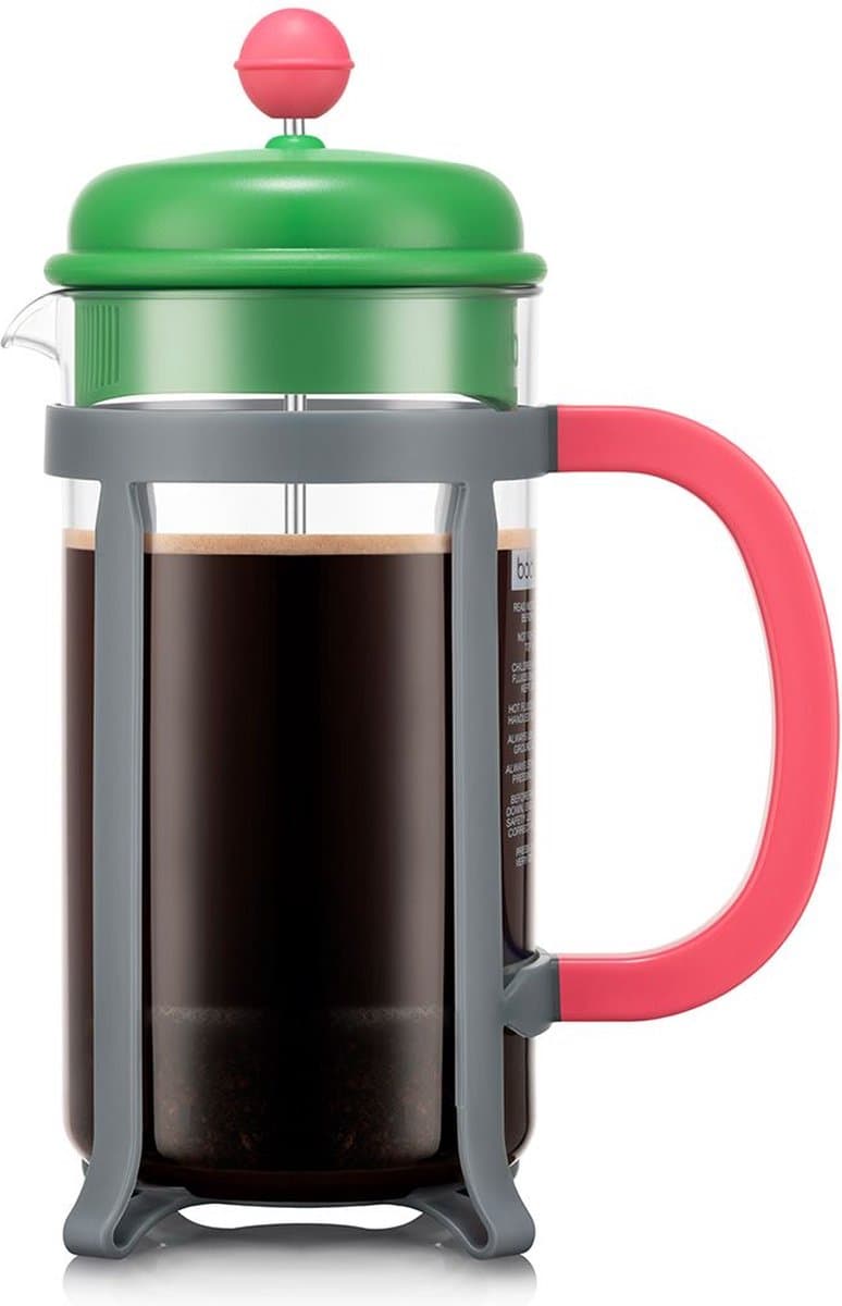 Bodum | LIMITED EDITION | Java French Press Cafetière | Kunststof | 8 kops | Groen/Grijs/Roze | 1L — afbeelding 1