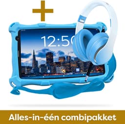 AngelTech Kinderpakket PRO MAX - Kindertablet PRO MAX + Kinderkoptelefoon - Android 15 - Combipakket - Kindertablet Vanaf 3 Jaar – Kinder Tablet – Kids Tablet - Tablet voor Kinderen - Blauw — thumbnail 2