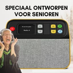 Dementie Radio - DAB+/FM/USB - Makkelijke Bediening - Geschikt als Senioren Radio - Aanpasbaar Bedieningspaneel tot 1 Knop - Geel — thumbnail 4