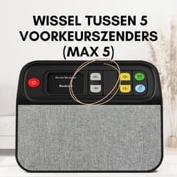 Dementie Radio - DAB+/FM - Simpele Bediening - Speciaal voor Iemand met Dementie - Aanpasbaar bedieningspaneel - Zwart — thumbnail 3
