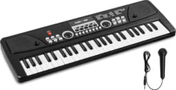 Speelgoed piano kinderen - MAX KD49 kinder piano met 49 toetsen - Ingebouwde ritmes en microfoon - Zwart — thumbnail 1