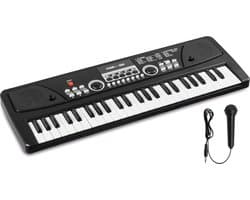 Speelgoed piano kinderen - MAX KD49 kinder piano met 49 toetsen - Ingebouwde ritmes en microfoon - Zwart