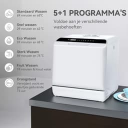 MKSS® Mini Vaatwasser - Kleine Afwasmachine Vrijstaande - Camping - Wit — thumbnail 4