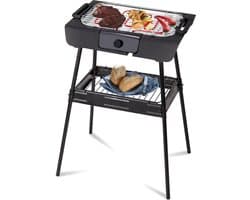 Royalty Line® SBGT2000 Elektrische Barbecue - Indoor en Outdoor BBQ - Staand Tafelbarbecue - 2000W Elektrische Grill - 42 x 24 cm Grilloppervlak - Geen Roook - Zwart