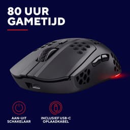 Trust GXT929 Helox - Draadloze Gaming Muis - Ultra licht - RGB verlichting - 4800 DPI - Zwart — thumbnail 5