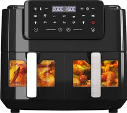 Heteluchtfriteuse XXL 9L 2 Laden LED-Touchscreen Kijkvenster 9 Programma's Match Cook & Smart Finish 2400W Zwart — thumbnail 1