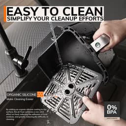 MIUI 5L- Airfryer- Airfryer XL- met Touch Control & Nonstick mandje & zichtbaar venster- Lichtgrijs — thumbnail 4
