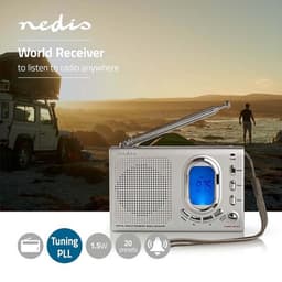 Nedis Wereldradio - Draagbaar Model - AM / FM / SW - Batterij Gevoed / Netvoeding - Digitaal - 1.5 W - Koptelefoonoutput - Wekkerfunctie - Slaaptimer - Grijs — thumbnail 5