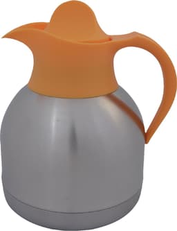 Thermoskan theekan 1liter roestvrijstaal gele dop — thumbnail 1