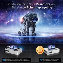 UpLiving® Thuisbioscoop set | Behuizing Zwart en 171cm Breed | 72 inch 16:9 | UpLiving™ LCD Mini Beamer met WiFi | UpLiving™ Beamerbeugel | UpLiving™ handmatig projectiescherm | Surround set Home Cinema | Projector | Mini beamer | Filmpakket — thumbnail 5