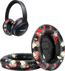 Set Oorkussens geschikt voor Bose QuietComfort 35 ii / 35 / 25 / 15 / 2 / Soundtrue - Soundlink Around-Ear AE2 / AE2W / AE2I - Oorkussens voor koptelefoon - Ear pads headphones zwart met bloemen — thumbnail 1