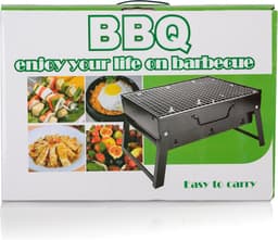 Portable Houtskool Barbecue - Grilloppervlak (LxB) 43 x 27 cm - Inklapbaar - Zwart — thumbnail 5